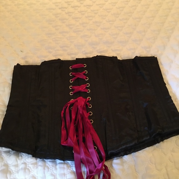 Black Training Corset Size 36 with Garter & Hose - Picture 3 of 8